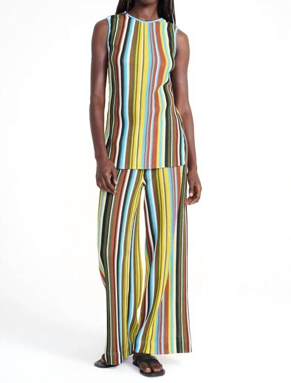 NEW STAUD valley sleeveless top in skate stripe
